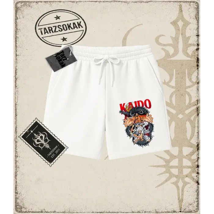 One Piece Anime Karakterleri  Unisex Şort Beyaz