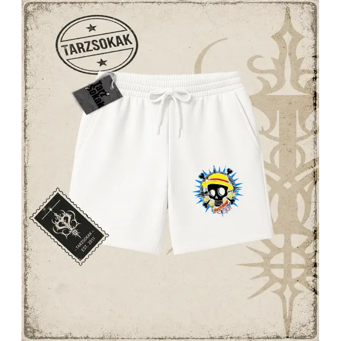 One Piece Anime Karakterleri  Unisex Şort Beyaz