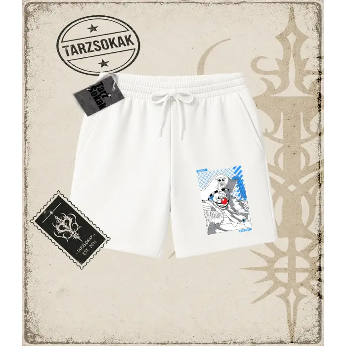 One Piece Anime Karakterleri  Unisex Şort Beyaz