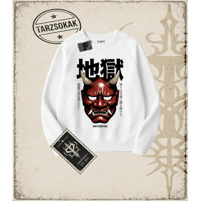 ONI   Oversize Unisex Bisiklet Yaka Sweatshirt