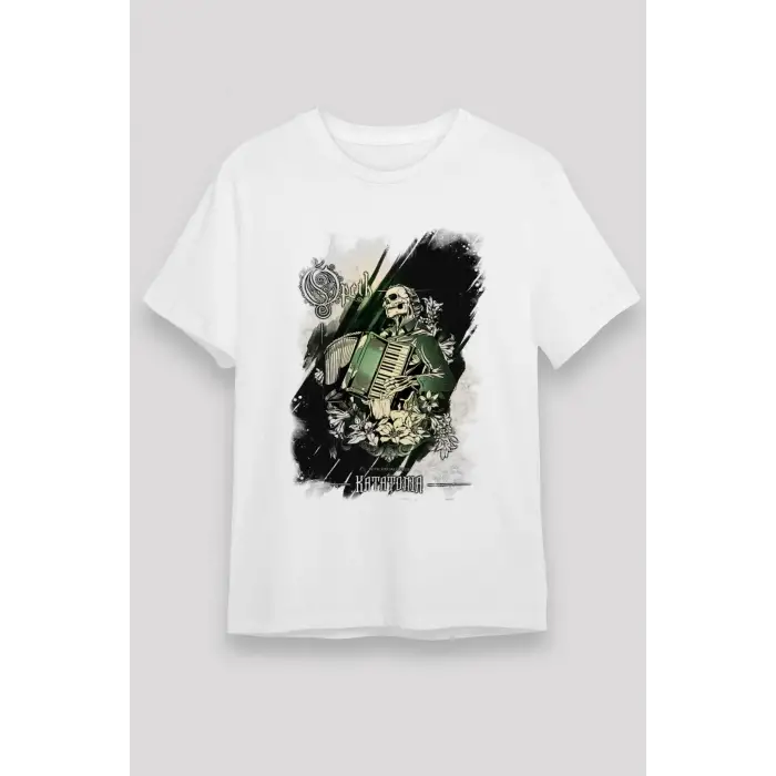 Opeth Baskılı Unisex Beyaz Tişört