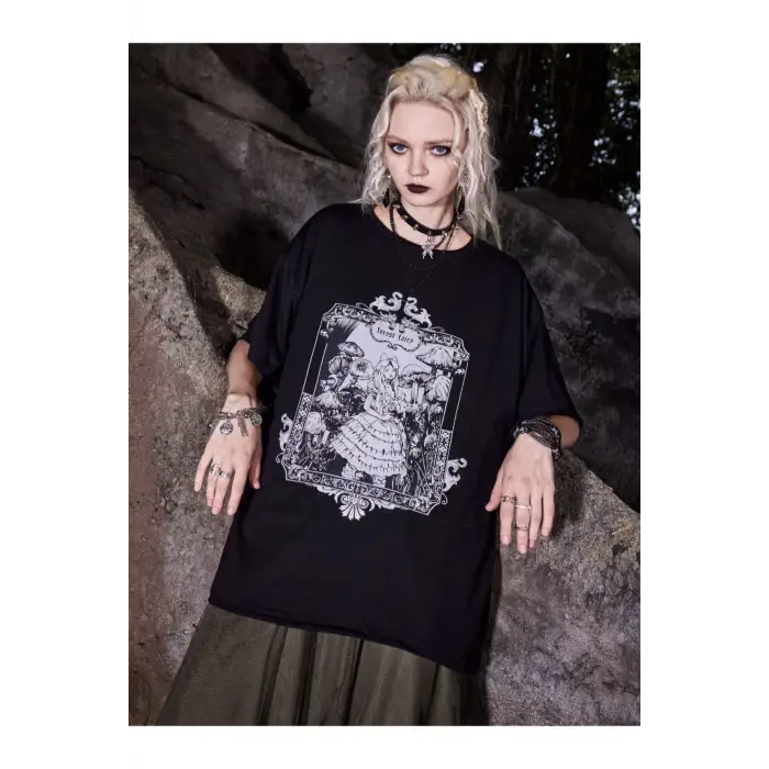 Orman Perisi Forest Fairy Baskılı Gothic Oversize