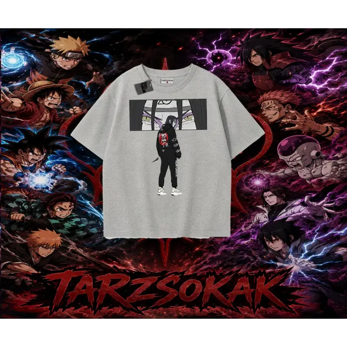 Orochimaru Naruto Anime Karakter Oversize Unisex Tişört Beyaz