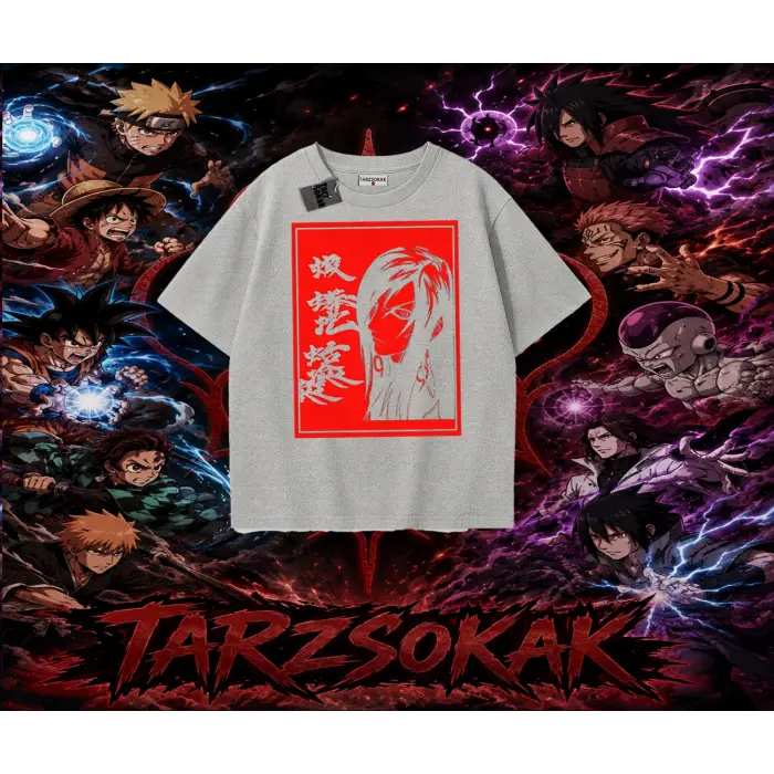 Orochimaru Naruto Anime Karakter Oversize Unisex Tişört Beyaz