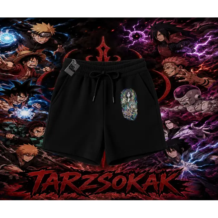 Orochimaru Naruto Anime Karakter Unisex Şort Beyaz