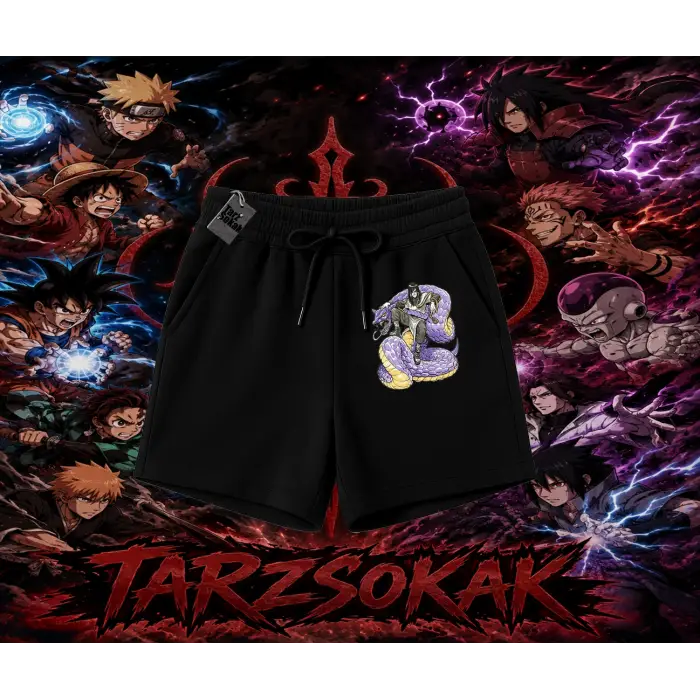Orochimaru Naruto Anime Karakter Unisex Şort Beyaz