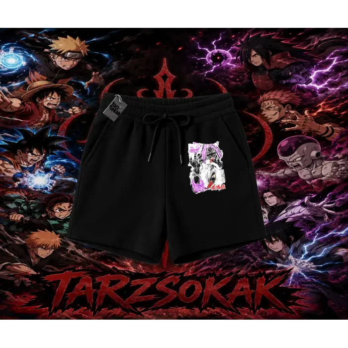 Orochimaru Naruto Anime Karakter Unisex Şort Beyaz