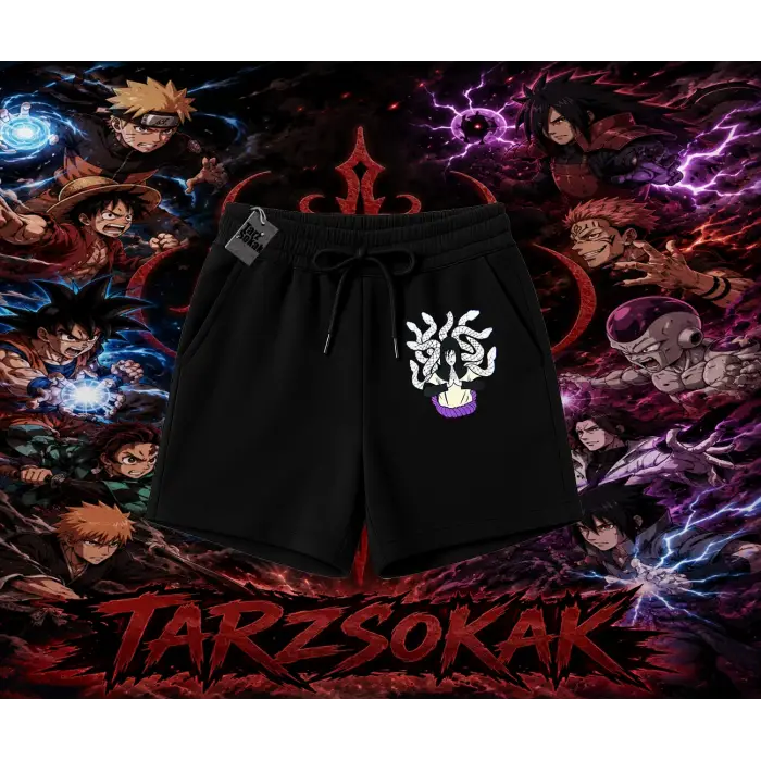 Orochimaru Naruto Anime Karakter Unisex Şort Beyaz