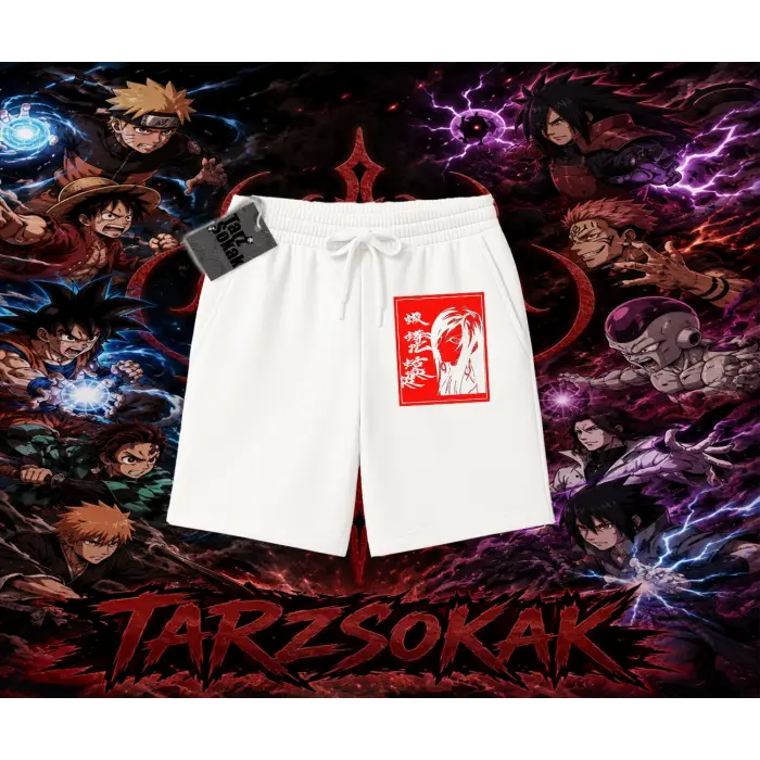 Orochimaru Naruto Anime Karakter Unisex Şort Beyaz