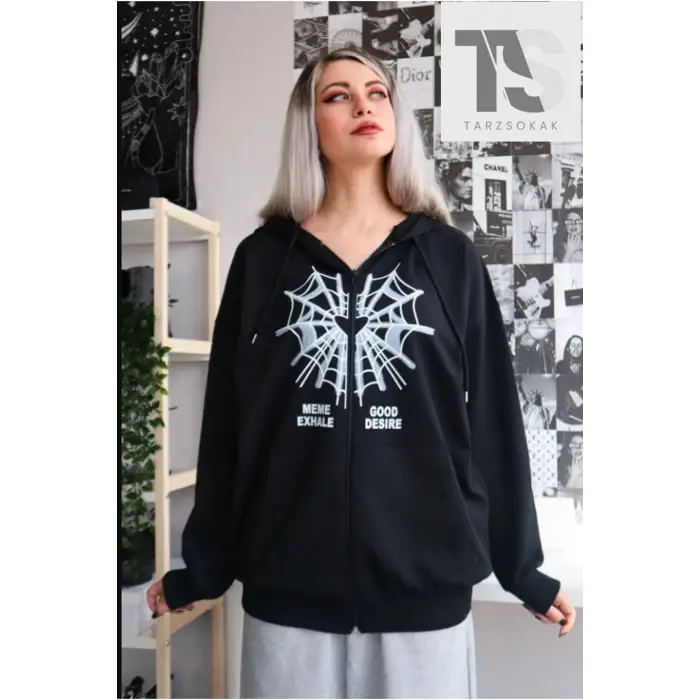 Örümcek Ağ Desire Sweatshirt Fermuarlı Hırka