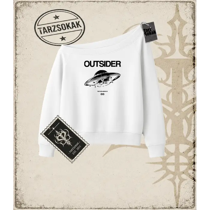 OUTSIDER Kadın Kayık Yaka Sweatshirt