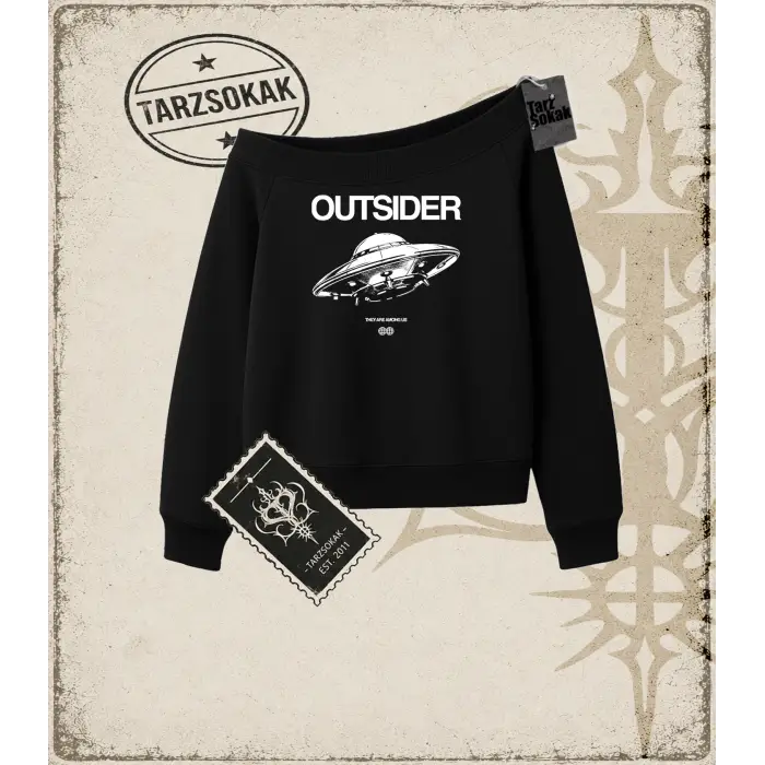 OUTSIDER Kadın Kayık Yaka Sweatshirt