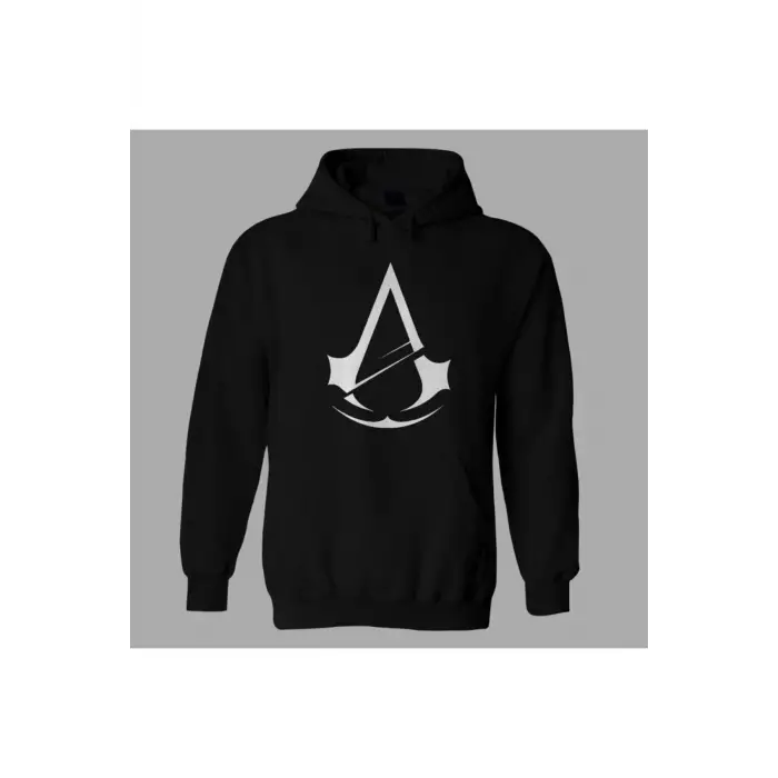 Oversize Assassins Creed Unity Siyah Hoodie