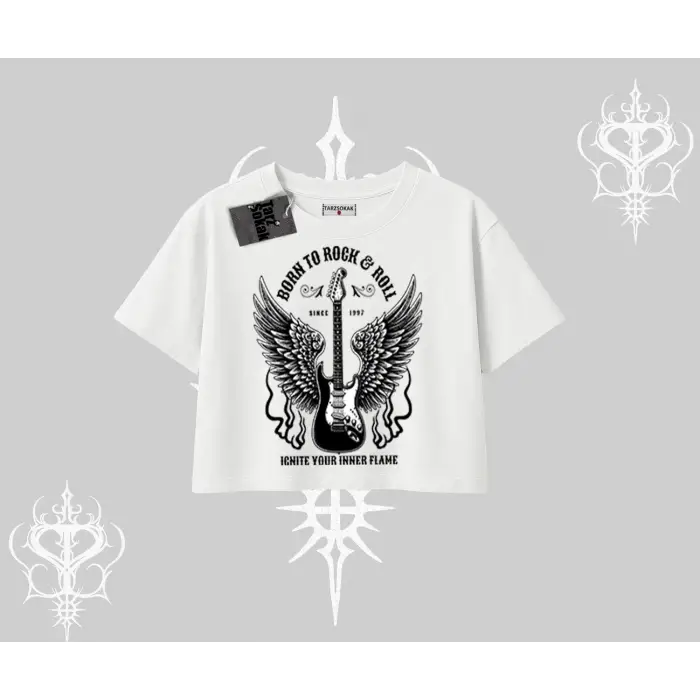 Oversize Crop Tshirt Born to Rock Eternal Flame Legacy