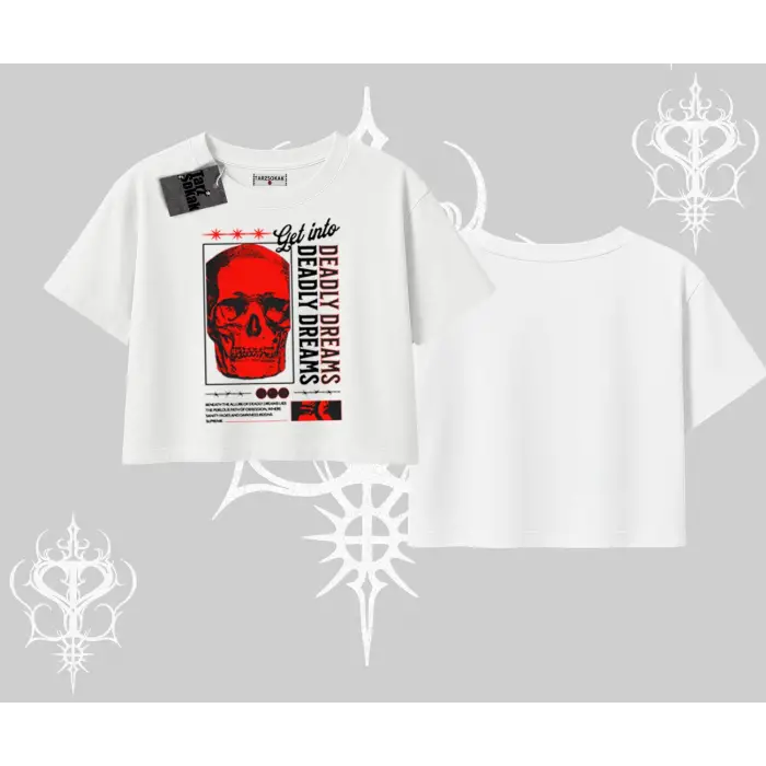Oversize Crop Tshirt Deadly Dreams Skull Redcore Street Manifest