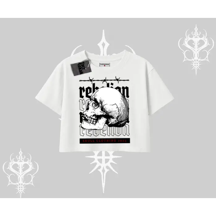Oversize Crop Tshirt Rebellion Skull Underground Street Legacy