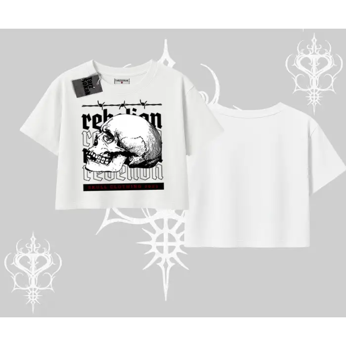 Oversize Crop Tshirt Rebellion Skull Underground Street Legacy