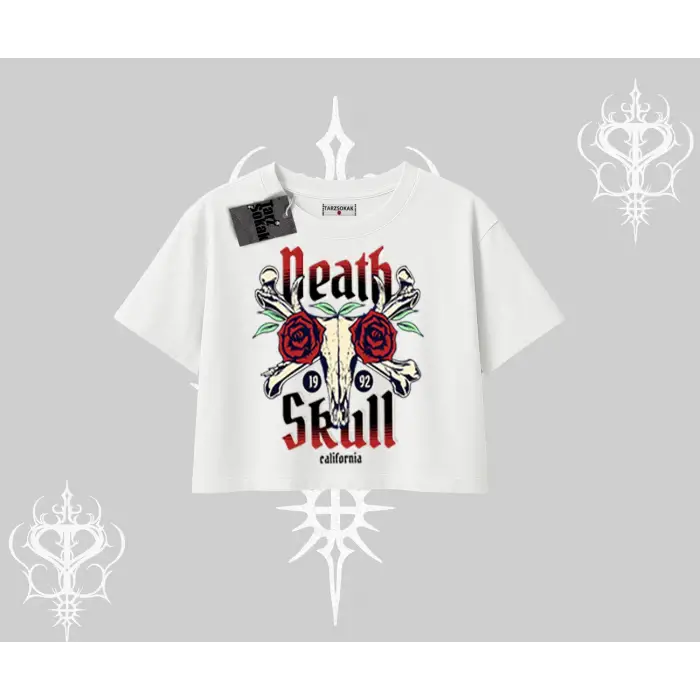 Oversize Crop Tshirt Skull & Roses Vintage West Coast Rebellion