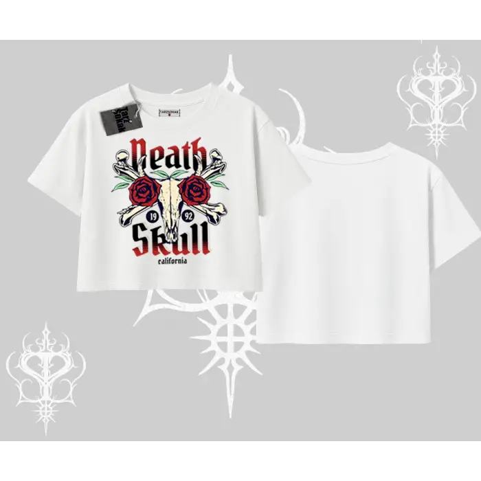 Oversize Crop Tshirt Skull & Roses Vintage West Coast Rebellion