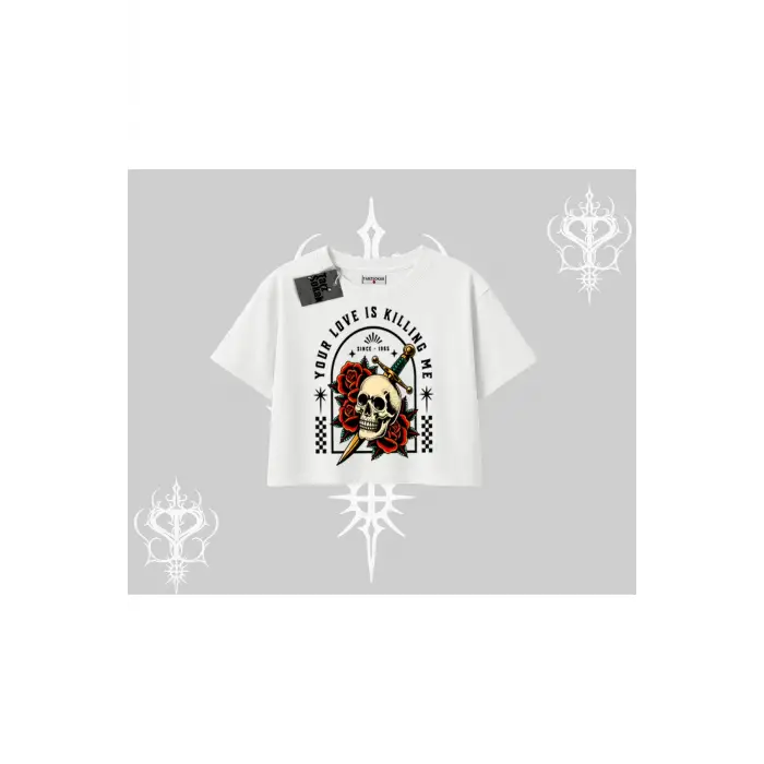 Oversize Crop Tshirt Your Love Is Killing Me Dead Romance
