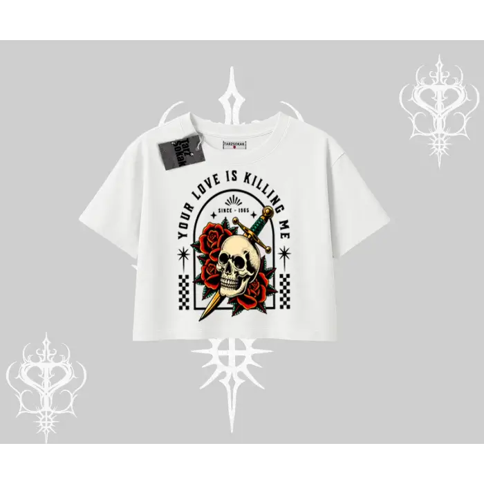 Oversize Crop Tshirt Your Love Is Killing Me Dead Romance