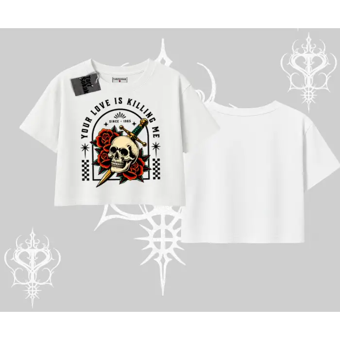 Oversize Crop Tshirt Your Love Is Killing Me Dead Romance