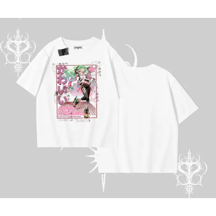 Oversize Tshirt Anime Kawaii Japon Kız Desenli