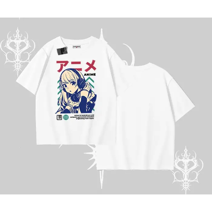 Oversize Tshirt Anime Kız Desenli Japon Tarzı