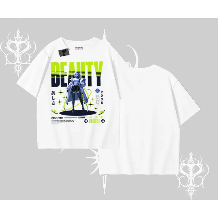 Oversize Tshirt Anime Unity Neon Detaylı Grafik Baskılı