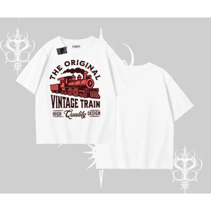 Oversize Tshirt Classic Railroad Vintage Train Street Aesthetic