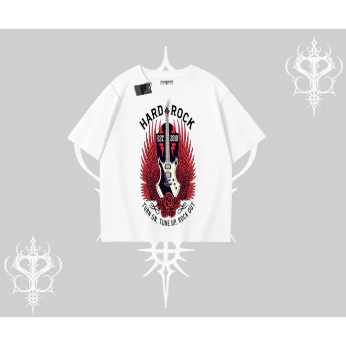 Oversize Tshirt Hard Rock Winged Guitar Rebellion
