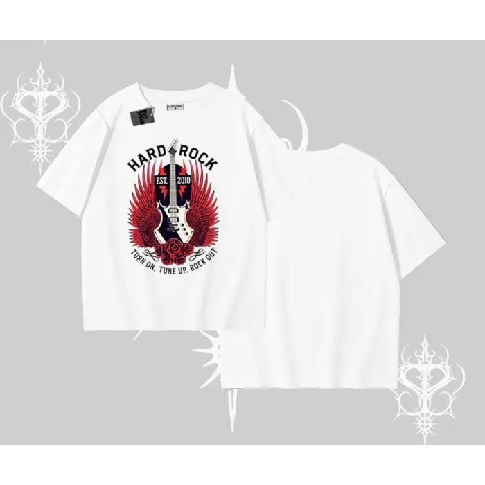 Oversize Tshirt Hard Rock Winged Guitar Rebellion