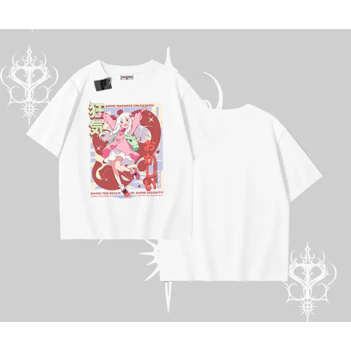 Oversize Tshirt Madness Unleashed Anime Girl Baskılı
