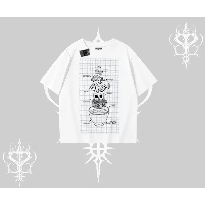 Oversize Tshirt Noodle Theory Hand Drawn Concept