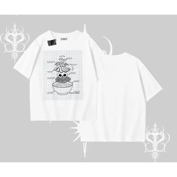 Oversize Tshirt Noodle Theory Hand Drawn Concept