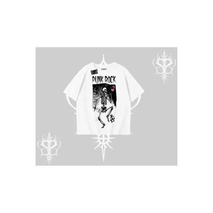Oversize Tshirt Punk Rock Chaos Skeleton Riot