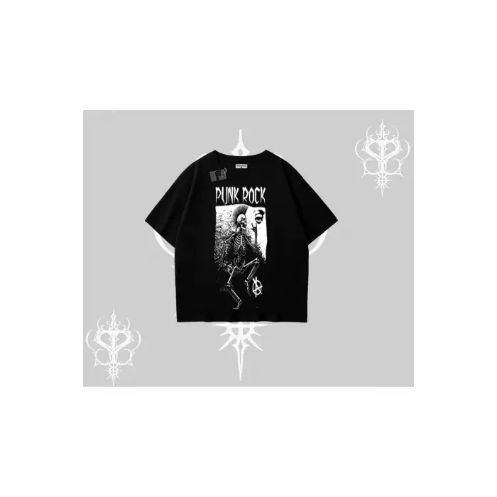 Oversize Tshirt Punk Rock Chaos Skeleton Riot