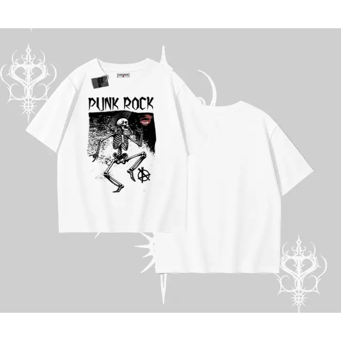 Oversize Tshirt Punk Rock Chaos Skeleton Riot