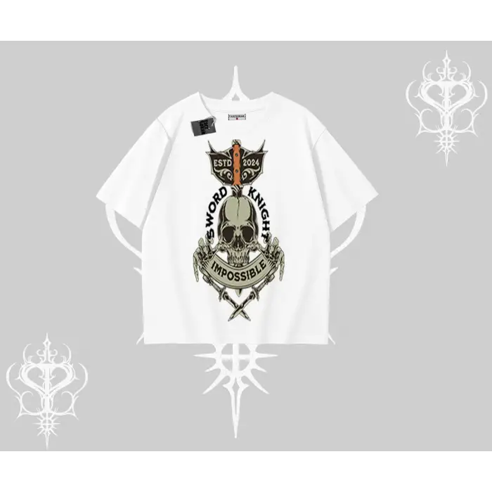 Oversize Tshirt Sword Knight Skull Impossible Street Creed