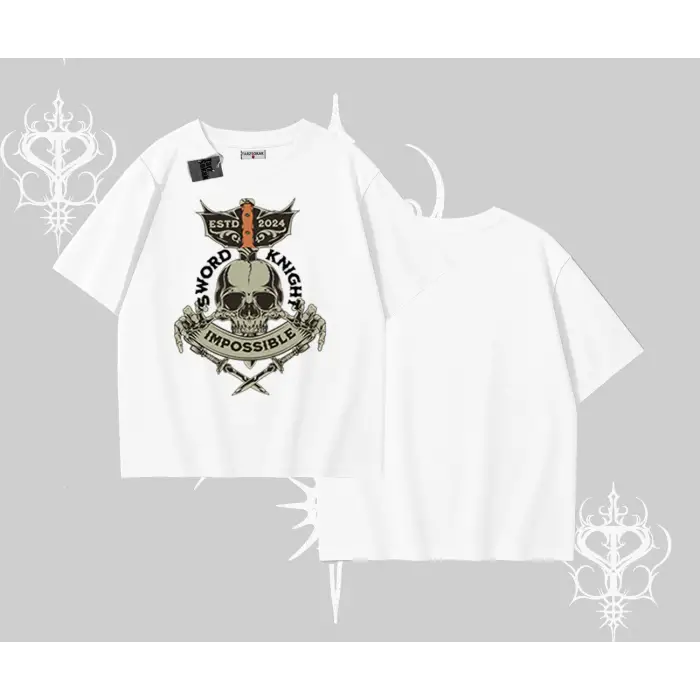 Oversize Tshirt Sword Knight Skull Impossible Street Creed