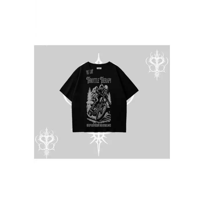 Oversize Tshirt Throttle Therapy No Brakes Just Freedom