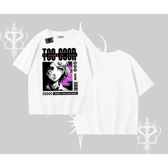 Oversize Tshirt Too Good Anime Girl Grafik Baskılı