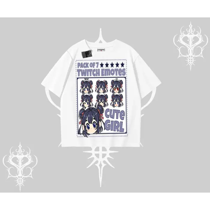 Oversize Tshirt Twitch Emotes Cute Girl Anime Expression