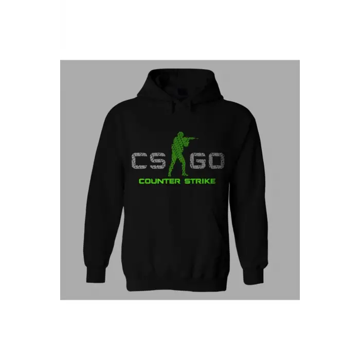 Oversize Unisex Cs Go Counter Strike Siyah Sweatshirt