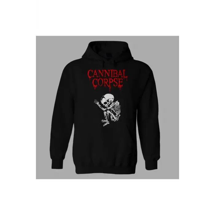 Oversize Unisex Siyah Cannibal Corpse Siyah Hoodie