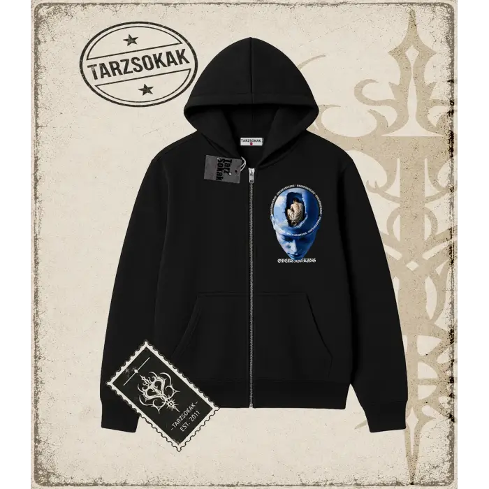OVERTHINKING Oversize Unisex Hırka & Çeket Fermuarlı Sweatshirt