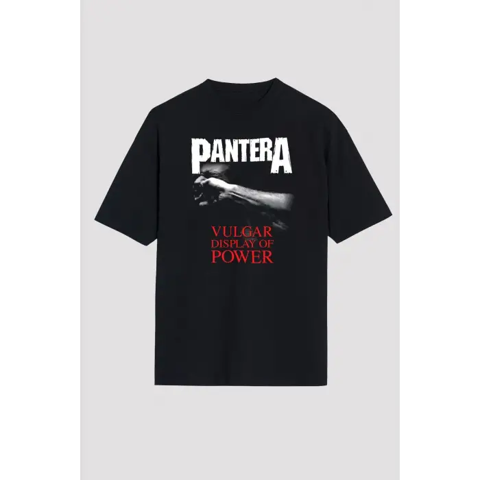 Pantera Siyah Unisex Oversize Tişört T-shirt