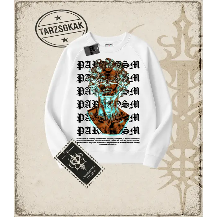 PARACOSM   Oversize Unisex Bisiklet Yaka Sweatshirt