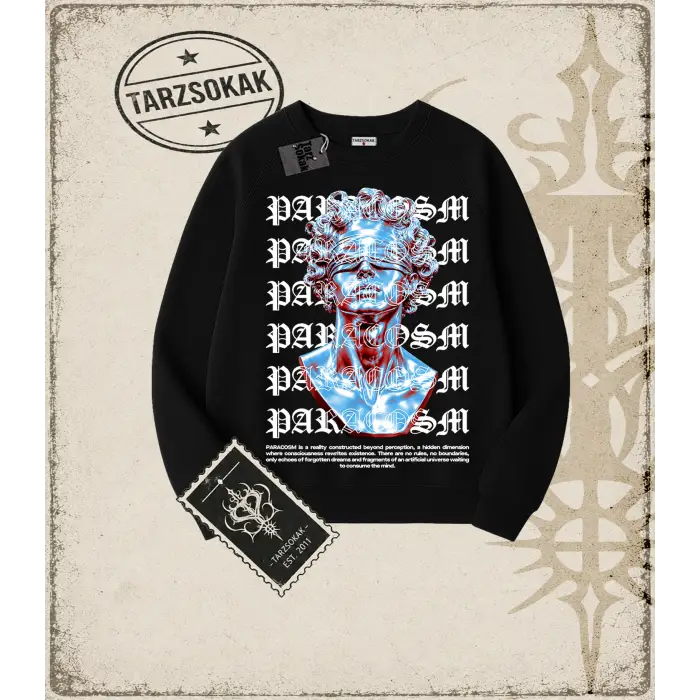 PARACOSM   Oversize Unisex Bisiklet Yaka Sweatshirt