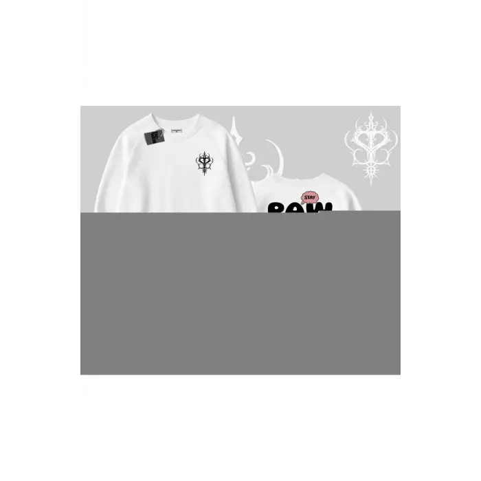 Paw Sitive Kedi Arka Baskılı Biskilet Sweatshirt